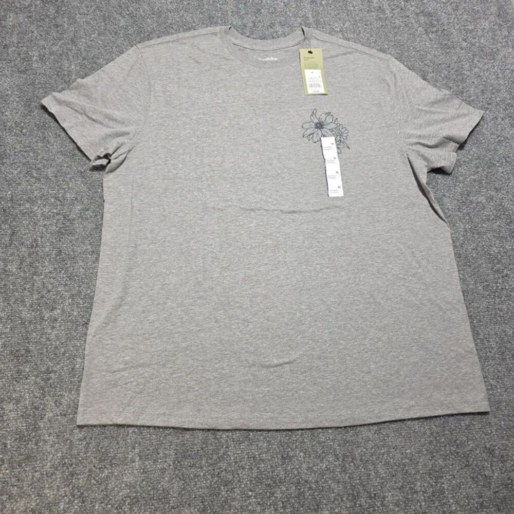 Men’s Gray Floral Graphic T-Shirt Size XL